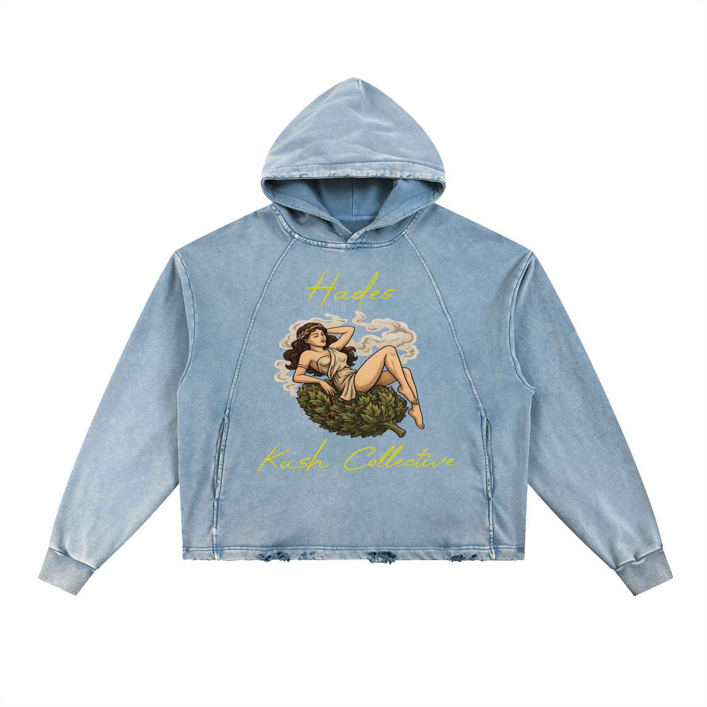 Vintage Washed Frayed-Hem Hoodie