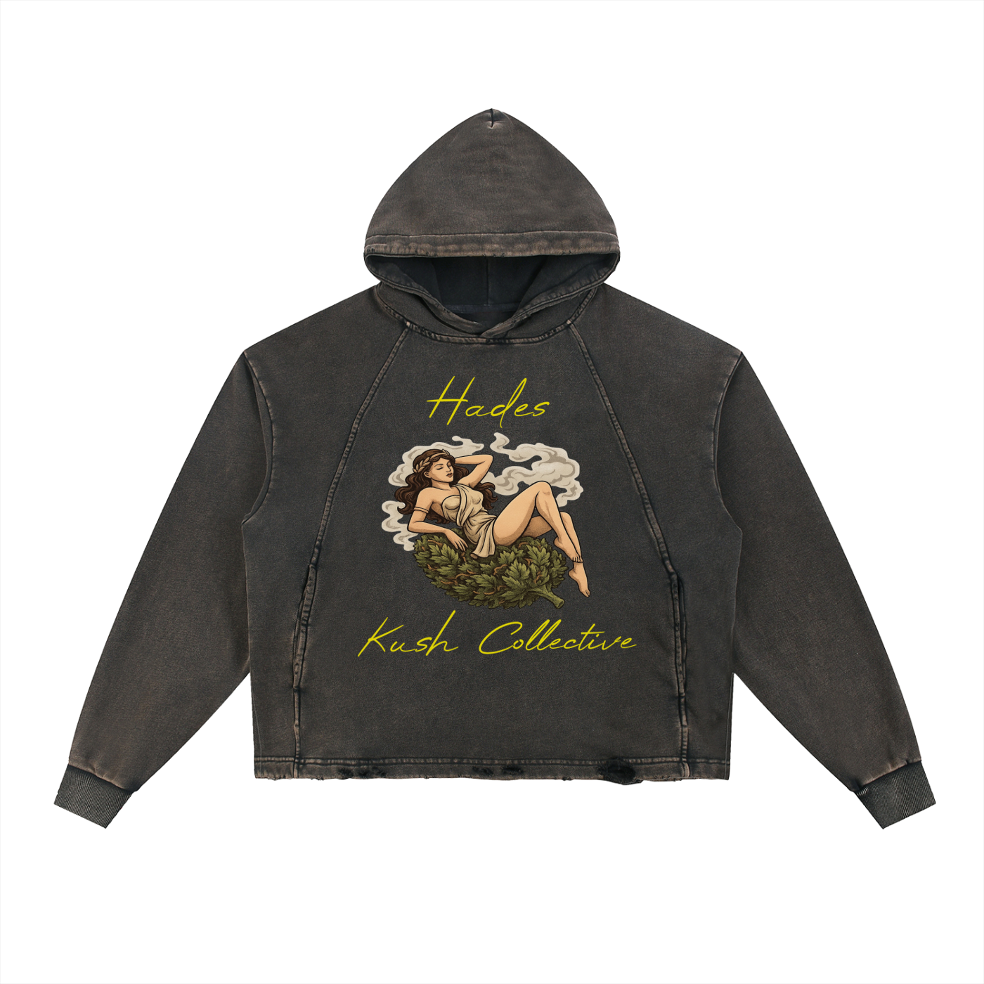 Vintage Washed Frayed-Hem Hoodie